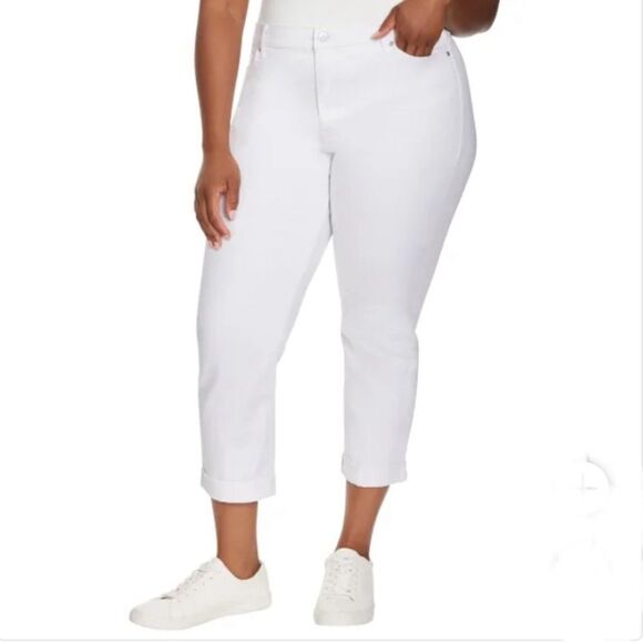 Gloria Vanderbilt White Ladies' Cuffed Boyfriend Jean Pants 2-Pack Size 12 - Picture 6 of 8